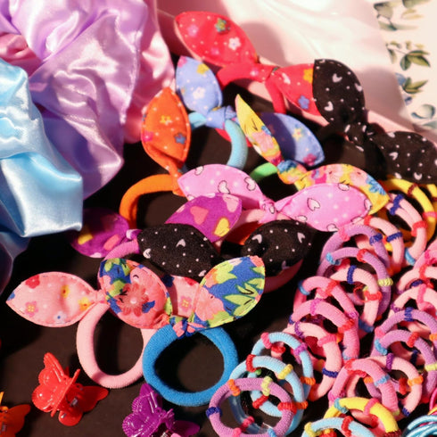 YANRONG Hair Accessories Set, Candy Colors Nylon Hair Ties, Disposable Rubber Bands, 1180PCS for Women