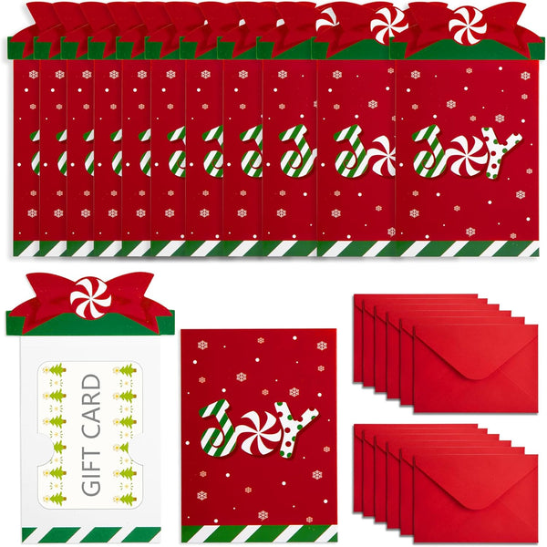 Watayo 12 Sets Christmas Money and Gift Card Sleeves- Christmas Money Holder Ornaments