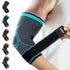 Elbow Compression Sleeve 2 Pack, Pain Relief Brace for Tendonitis and Tennis Elbow, Blue (M), for Men & Women