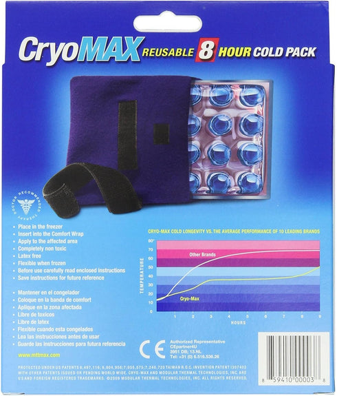 CryoMAX Cold Pack, Reusable, 8 Hour Cold Therapy Ice Pack, Small, 6"x 6" (Pack of 2)
