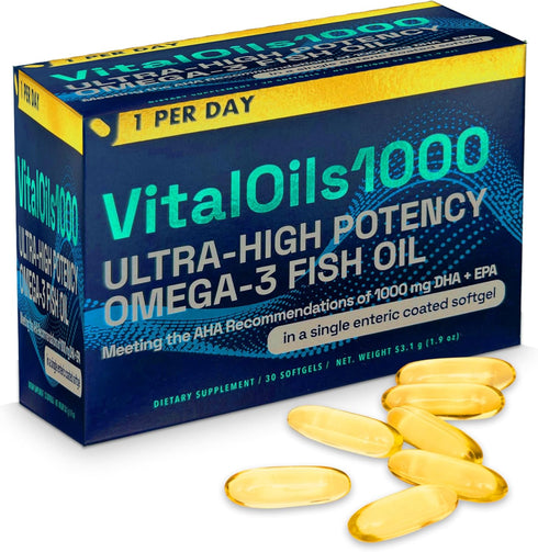 Omega 3 Fish Oil - Premium Burpless Supplement, Ultra Strength DHA & EPA, Natural Fish Oil Capsules