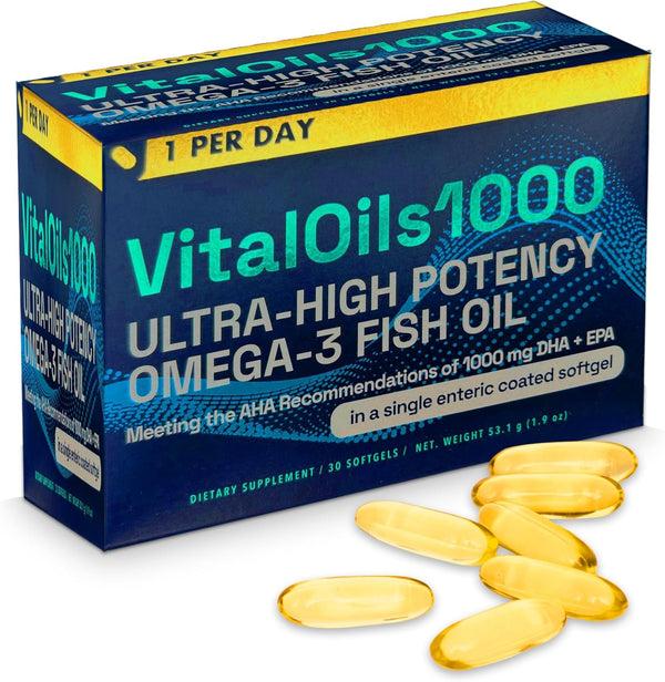 Omega 3 Fish Oil - Premium Burpless Supplement, Ultra Strength DHA & EPA, Natural Fish Oil Capsules