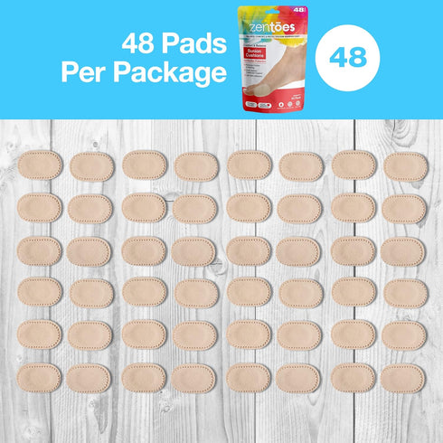ZenToes Bunion Pain Relief Pads, 48 Cushions, Water-Resistant Self-Stick Adhesive for Men and Women
