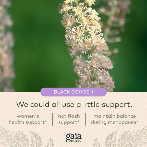 Gaia Herbs Black Cohosh - Menopause Support for Hormone Balance, Organic Black Cohosh, 60 Vegan Liquid Phyto-Capsules