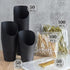 Ocmoiy 14 oz (50 200 50 Charcuterie Cups with Sticks and Bags, Black Disposable Kraft Paper Appetizer Cups, Individual