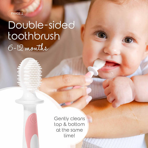 Cherish Baby Care Baby Toothbrush & Toddler Toothbrush Set (0-2 Years), BPA-Free Safety-Tested Food-Grade Silicone