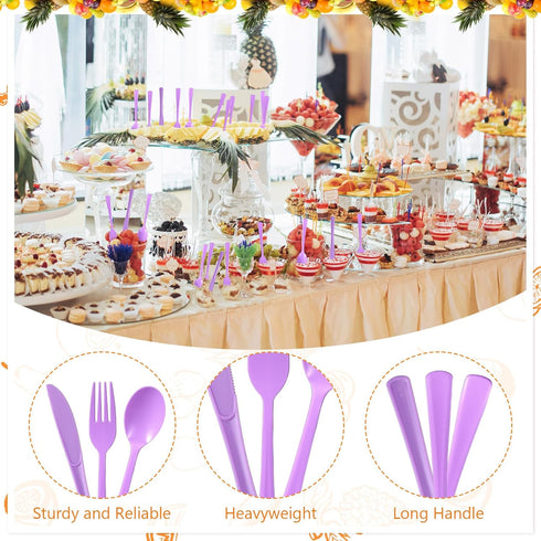 wlilupah 100 Set 50 50 Pcs Disposable Cutlery Plastic Forks and Plastic Spoons for Home Office School Party Picnics