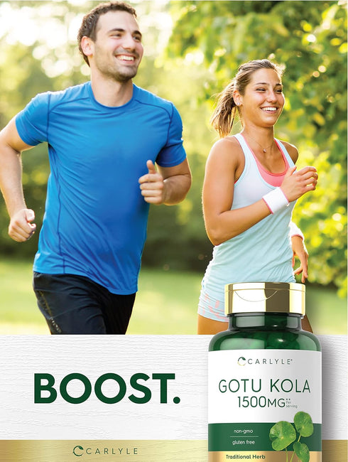 Carlyle Gotu Kola Capsules, 1500mg, 180 Count, Non-GMO, Gluten Free