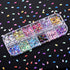 TecUnite 1200 Pieces 12 Colors Shiny Nail Rhinestones Flat Back Nail Gems Decorations with Box