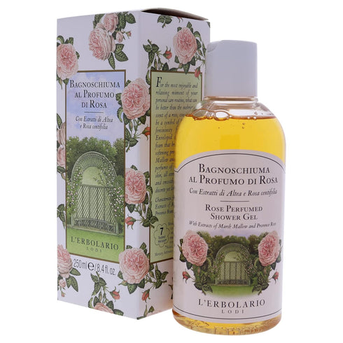 L'Erbolario Soothing Perfumed Shower Gel, Body Soap with Marsh Mallow, Amber Floral, 8.4 oz