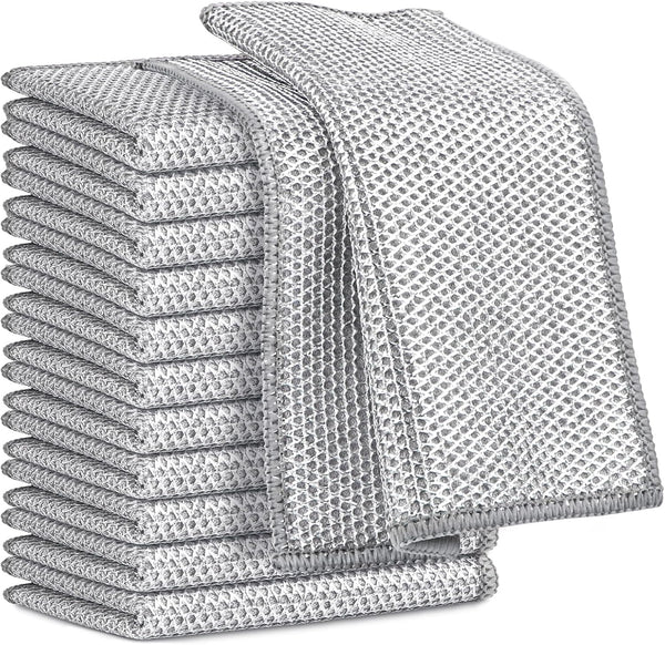 AIDEA Multipurpose Wire Dishwashing Rag, 12PK Non-Scratch Cleaning Pads for Cookware, Sinks, Dishes, Kitchen Wipes