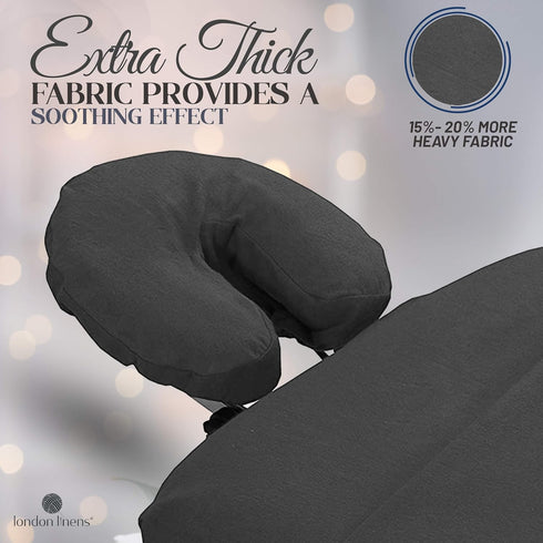 London Linens Pack of 4, Premium Extra Thick 100% Cotton Flannel Massage Tables Face Cradle Covers - Includes 4 pcs