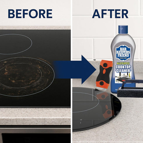 ONE96NINE (13 Glass StoveTop Cleaner For Electric Stove Flat Top. Kit Includes Cleaner Liquid, Scraper Tool, & Scrub