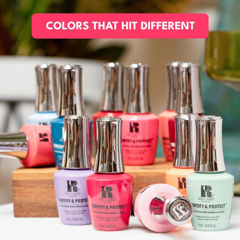 RC Red Carpet Manicure Fortify & Protect LED Gel Base Coat – Strengthens Nails, Long-Lasting Gel Nail Protection (0.3