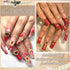 RODAKY 120PCS Gold Nail Charms, 3D Heart Crystal Rhinestone Rose Charms for Luxury Nail Decoration