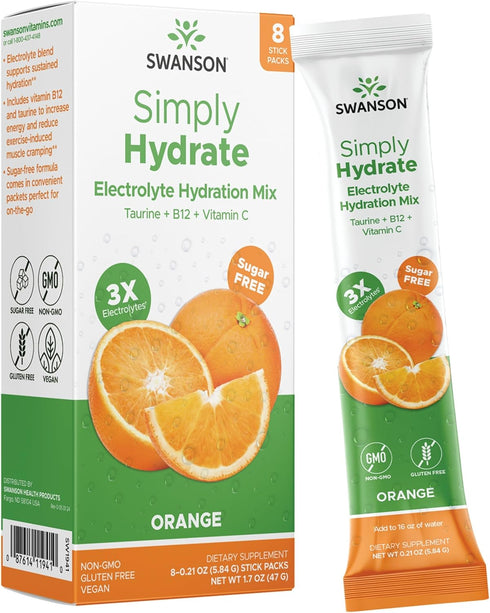 Swanson Simply Hydrate Sugar-Free Electrolyte Mix for Athletes and Active Adults Seeking