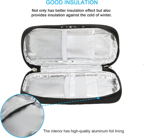 YOUSHARES Portable Insulin Cooler Travel Case, Refrigerated Medicine Case for Insulin Pen with 2 Ice Packs (Roses)
