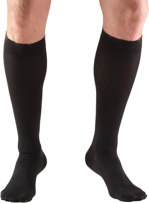 Truform 20-30 mmHg Compression Stockings, Knee High, Closed Toe, Black, 2X-Large
