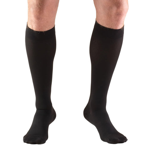 Truform Short Length Compression Stockings 20-30 mmHg, Closed Toe, Black, Medium for Men and Women
