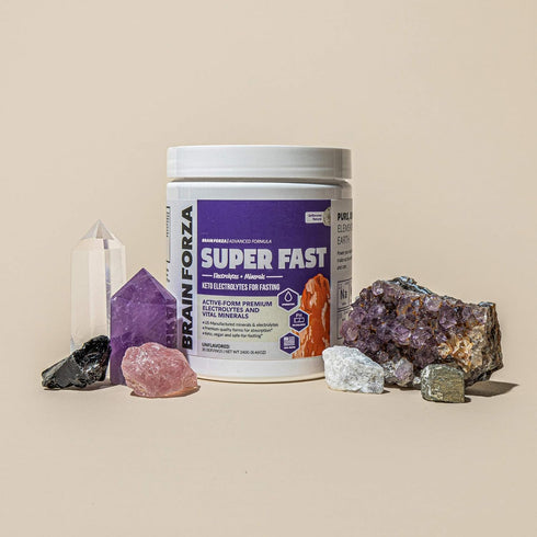 Brain Forza Super Fast Keto Electrolytes for Fasting, Unflavored, 30 Servings, No Sugar