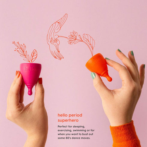 THE HELLO CUP 1 Large Menstrual Cup, BPA Free, Reusable, Hypoallergenic, Recyclable, Medical Grade TPE, No Silicone, No