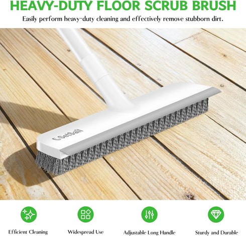 SetSail 48-Inch 2 1 Tilb Floor Scrub Brush, Scrub Brush with Long Adjustable Handle in Scraper Brush Stiff Bristle