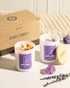 Set 2 Pack 14oz AOOVOO Lavender Scented Candle - Aromatherapy Candle with Crystals Inside, Soy Candles for Home