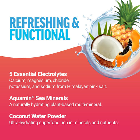 FORCE FACTOR Liquid Labs Electrolytes Powder, 20 Stick Packs for Hydration with 5 Essential Electrolytes