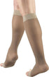 Truform Sheer Compression Stockings, 15-20 mmHg, Women's Knee High Length, Open Toe, 20 Denier, Taupe, 2X-Large