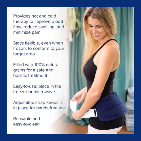 Bed Buddy Back Wrap Heat Pad, Microwaveable Heating Pad & Cold Pack for Back, Neck & Muscle Pain
