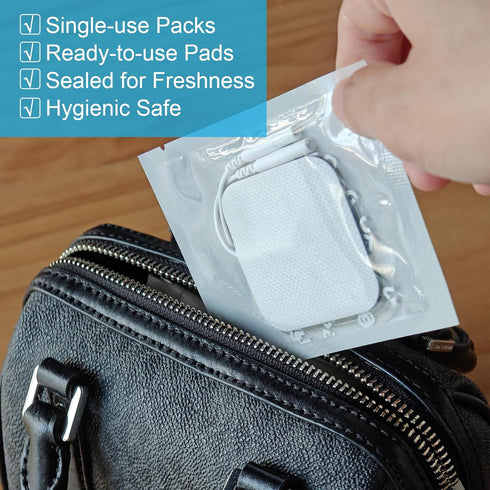 DOMAS 24 Pack TENS Pads with Pad Holder, 2x2 & 2x4, for TENS 7000, Latex-Free, Compatible with AUVON Etekcity