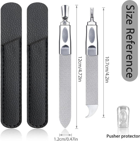Metal Nail File for Natural Nails, 2 Pack Double Ended Emery Board for Fingernail and Thick Toe Nails, Professional Kit