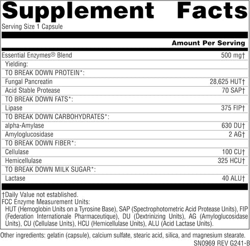 Source Naturals Essential Enzymes 500mg Bio-Aligned Multiple Enzyme Supplement, 240 Capsules, Herbal Defense for