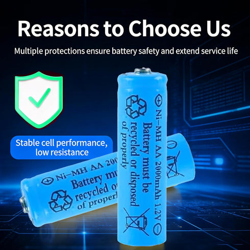 Svenirven 4 Pack 1.2V 2000mAh Rechargeable AA Battery NiMH Double A Batteries Pre-Charged Low Self Discharge for Solar