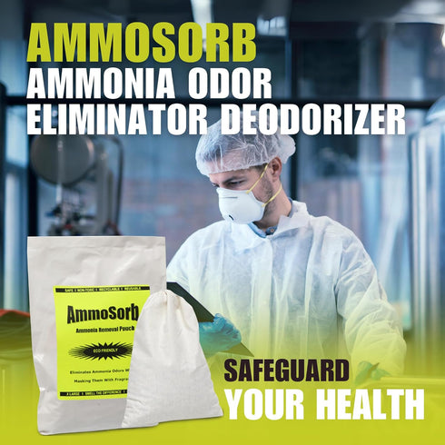 Reusable Ammonia Odor Eliminator Deodorizer Pouch: Treats 150 Sq. Ft.