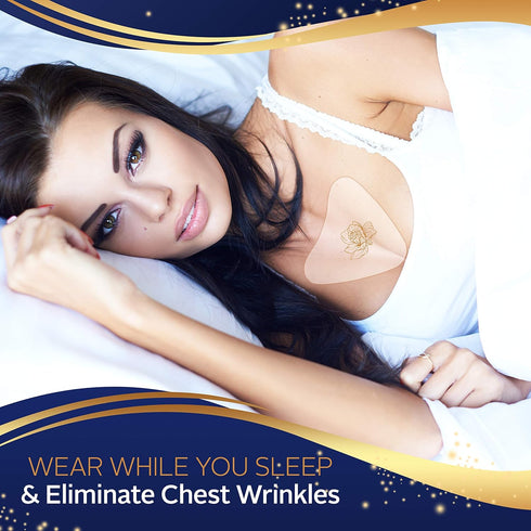 PureSkin Chest Wrinkle Pads - 3 PACK Decollete Anti Wrinkle Silicone Patches for Sleeping, Reusable