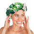 Kitsch Luxury Shower Caps, Reusable Waterproof, Large, Non-slip, Quick-dry Hair Cap, Palm Leaves Design