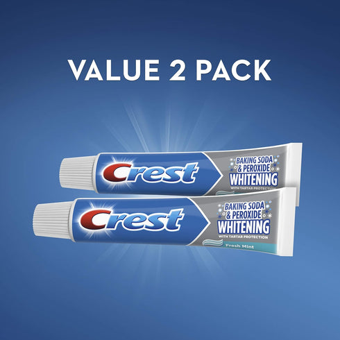 Peroxide,5.7 (Pack 2) Crest Cavity & Tartar Protection Toothpaste, Whitening Baking Soda & Ounce