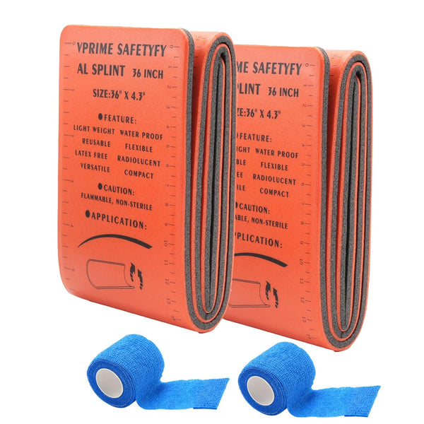 VPRIME SAFETYFY First Aid Splint 36" X 4.3" Orange -Waterproof First Aid Medical Tactical