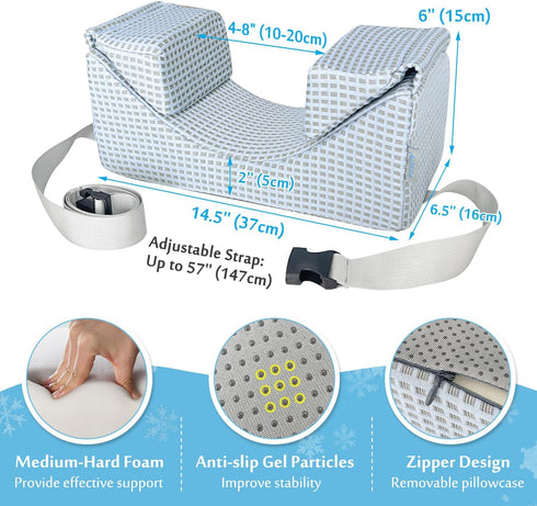 AOSSA Wheelchair Headrest for High Back Wheelchair & Recliner - Adjustable U Shaped Head Support Pillow with Cooling
