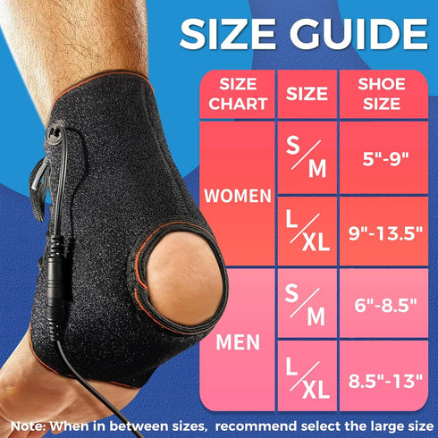 sticro Ankle Heating Pad with Lace-up Design for Sprained Ankle & Achilles Tendonitis Recovery, Auto-Off Heating Pad