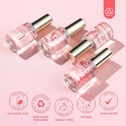 SAVILAND Dip Powder Liquid Set 15ml/0.5oz,10 Pcs Base/Top Coat, Activator Brush Saver Acrylic Gel Dip Nail File Strengthen Nail Powder Nail Set No Nail Lamp Needed Gift Set for Daughters Salon-Quality