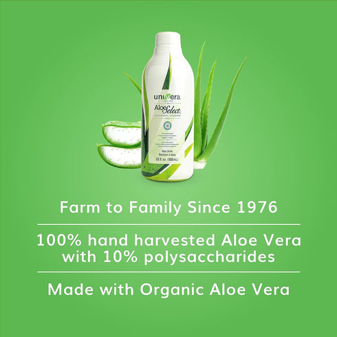 Univera Aloe Vera Juice - Organic Aloe Vera with 10% Polysaccharide Retention, Digestive Enzymes for Gut Health, Immune