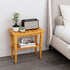 Bamboo Shower Bench Stool with Storage Shelf, Waterproof Shower Chair for Indoor or Outdoor Use, Bathroom Bench Seat
