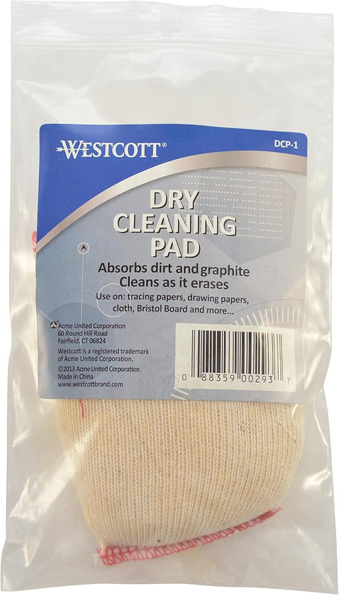 Westcott Dry Cleaning Pad - 6.75" x 4" (DCP-1), White Cleaning Pad