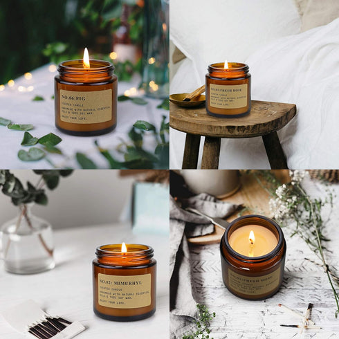 MOULENGGU 6 Pack Set Candles for Home Scented Aromatherapy Candle Gift for Women Soy Wax Long Lasting Amber Jar Candles