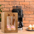 Yexiya 15 Pcs Kraft Paper Gift Bags with Clear Window, 7 x 5 x 10 Inch Transparent Flower Bouquet Bags for Festivals