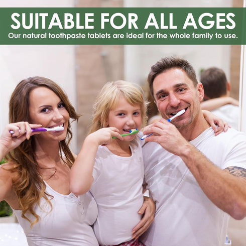 Toothpaste Tablets - Mint Flavor, Anti-Plaque, Anti-Cavity, Travel-Friendly, Fluoride-Free Oral Cleaner