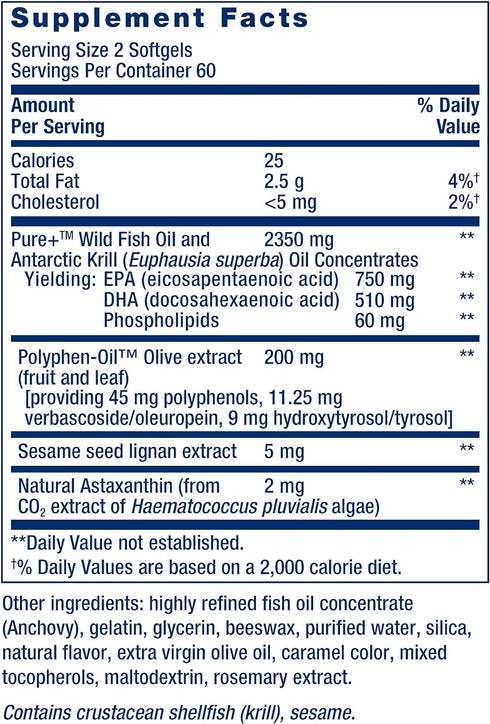 Life Extension Super Omega-3 Plus EPA/DHA Fish Oil, 120 Softgels, Heart, Brain & Joint Health Support