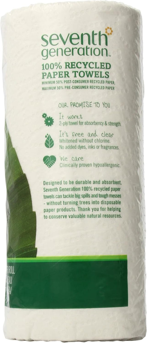 Seventh Generation 140 1 Pack Paper Towels Regular Roll, Sheets, White
